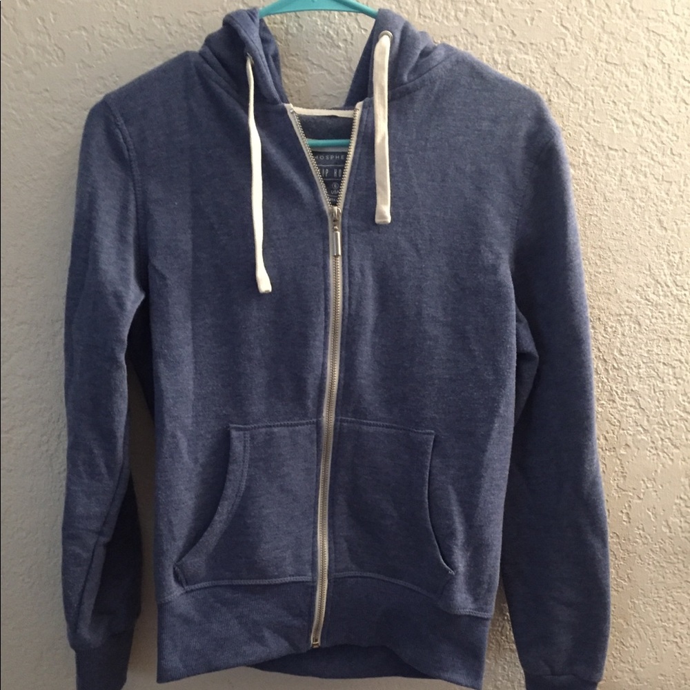 Plain blue cotton hoodie